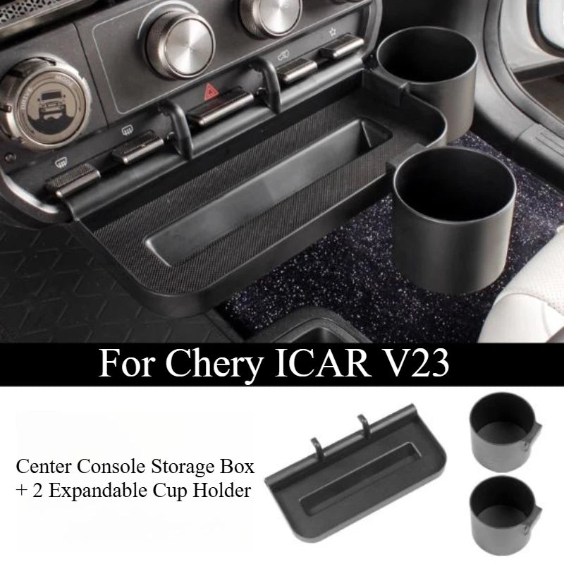 For Chery ICAR V23 Center Console Storage Box Expansion Storage Box Rack Interior Modification Special Accessories Automobiles