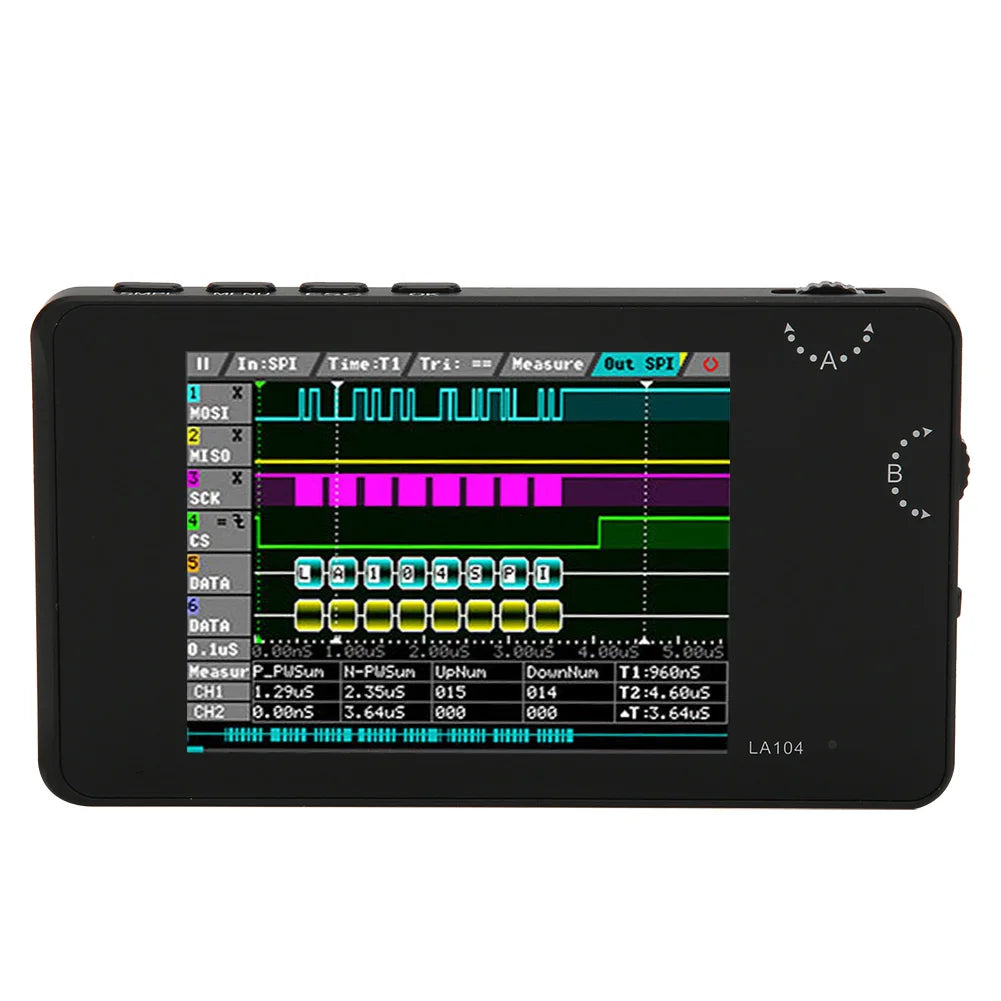 Logic Analyzer Portable Digital Logic Analyzer 2.8in  LCD Display 4 Channels for Automotive Electronics Mini Logic Analyzer
