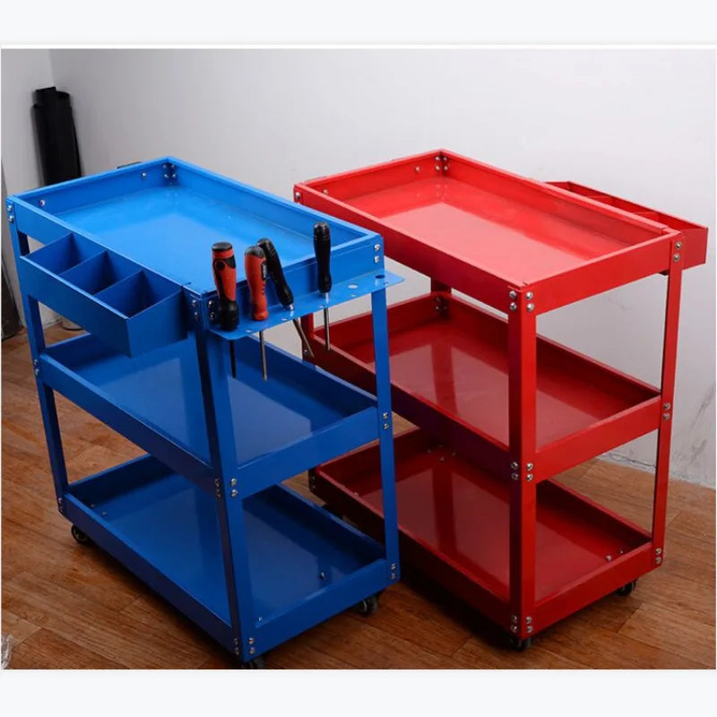 Mechanical Workshop Tools with Wheels, Tool Carts 3-layer Mobile Tool Car, Multifunctional and Heavy-duty Auto Repair Parts Car
