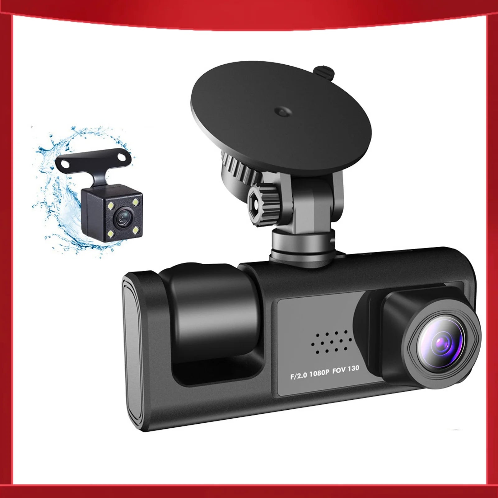 3 Cameras Dash Cam Multi-Language Clear Car Rearview Mirror Car Video Recording Camcorder Wide Angle Car Camera Recorder WIFI