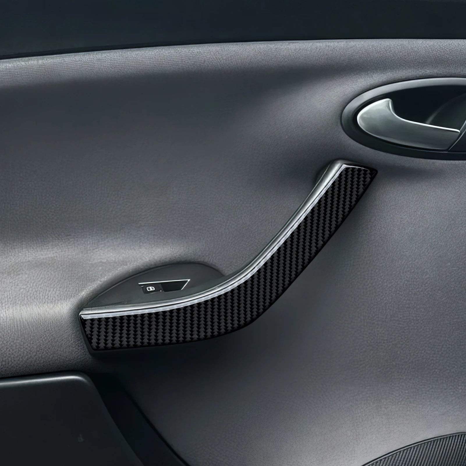 For Seat Altea Toledo (2004-2015) Trim Accessories, Carbon Fiber Interior Sticker, Car Door Armrest Panel Decoration Strip.