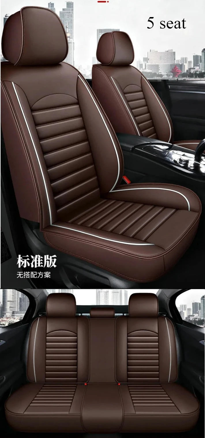 All Season Genuine Leather Full Coverage 5-Seater Car Seat Covers Summer Ready Universal Fit for Cars SUVs Trucks Premium Auto