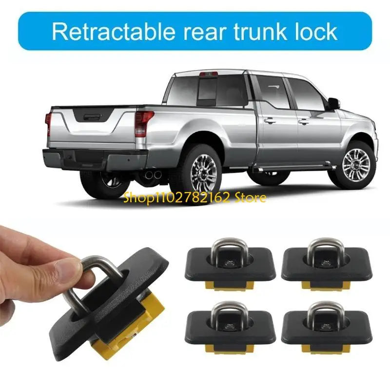 547B Truck Bed Retractable Rings Anchors Truck Bed Tie Down Anchors Multipurpose Tie Down Anchors for Enhances Load Stability