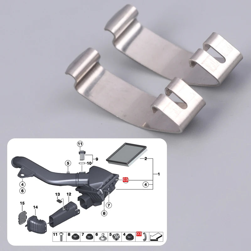 13711716113 Engine Air Filter Housing To Mass Air Flow Spring Clip For  1 Series F20 3 Series F30 F35