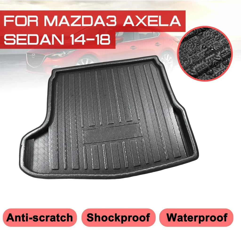 Car Floor Mat Carpet For Mazda3 Axela Sedan 2014 2015 2016 2017 2018 Rear Trunk Anti-mud Cover