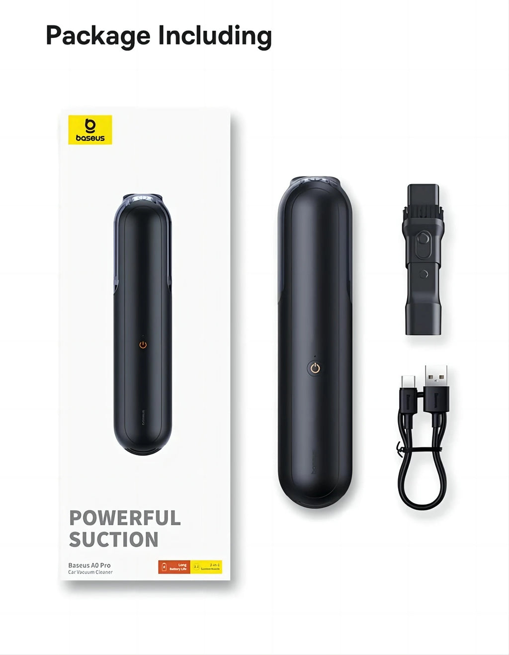 Baseus A0 Pro Car Vacuum Cleaner 4000Pa Portable Wireless 2 in 1 Vacuum Cleaner For Car Laptop Home Strong Suction Auto Cleaning