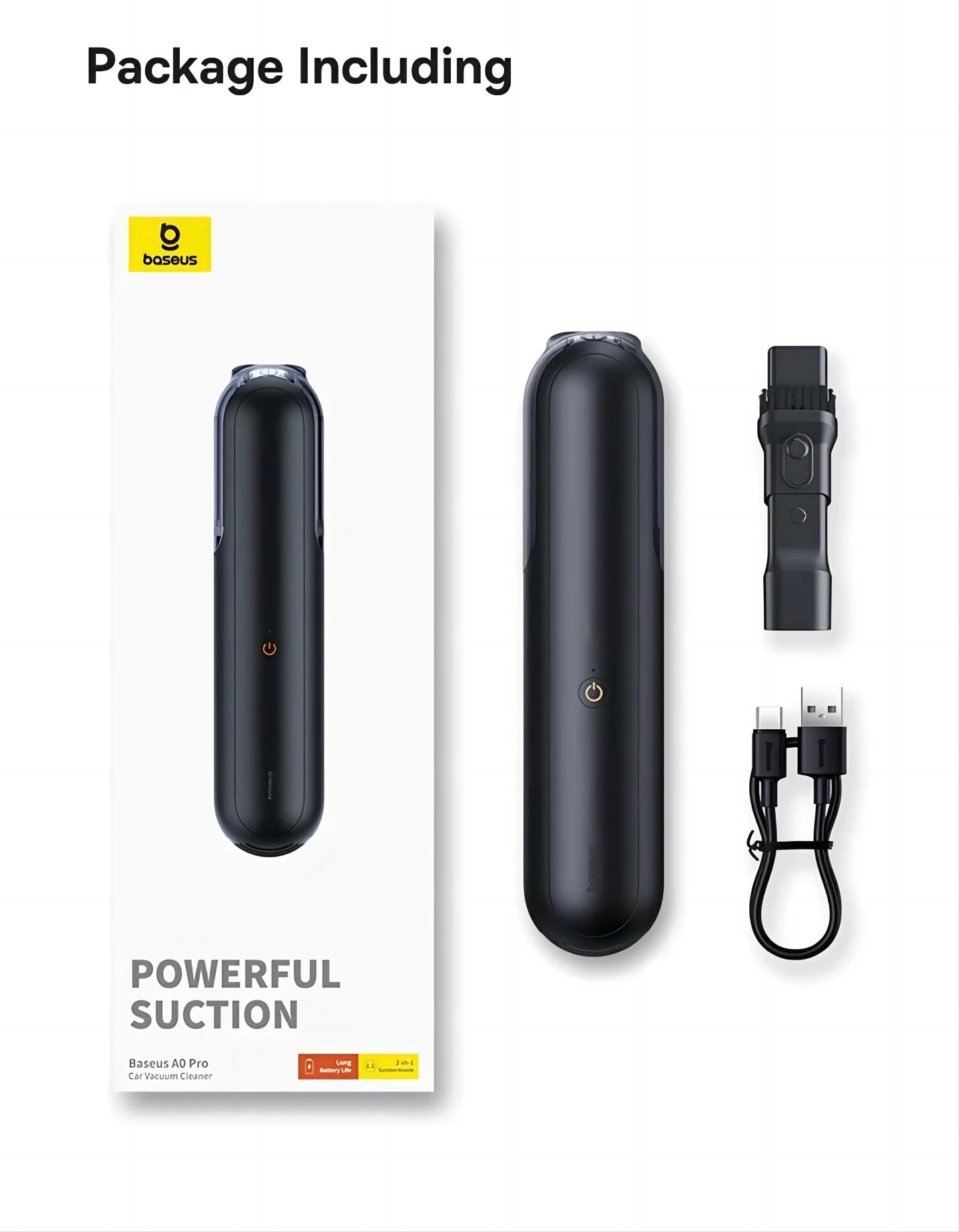 Baseus A0 Pro Car Vacuum Cleaner 4000Pa Portable Wireless 2 in 1 Vacuum Cleaner For Car Laptop Home Strong Suction Auto Cleaning