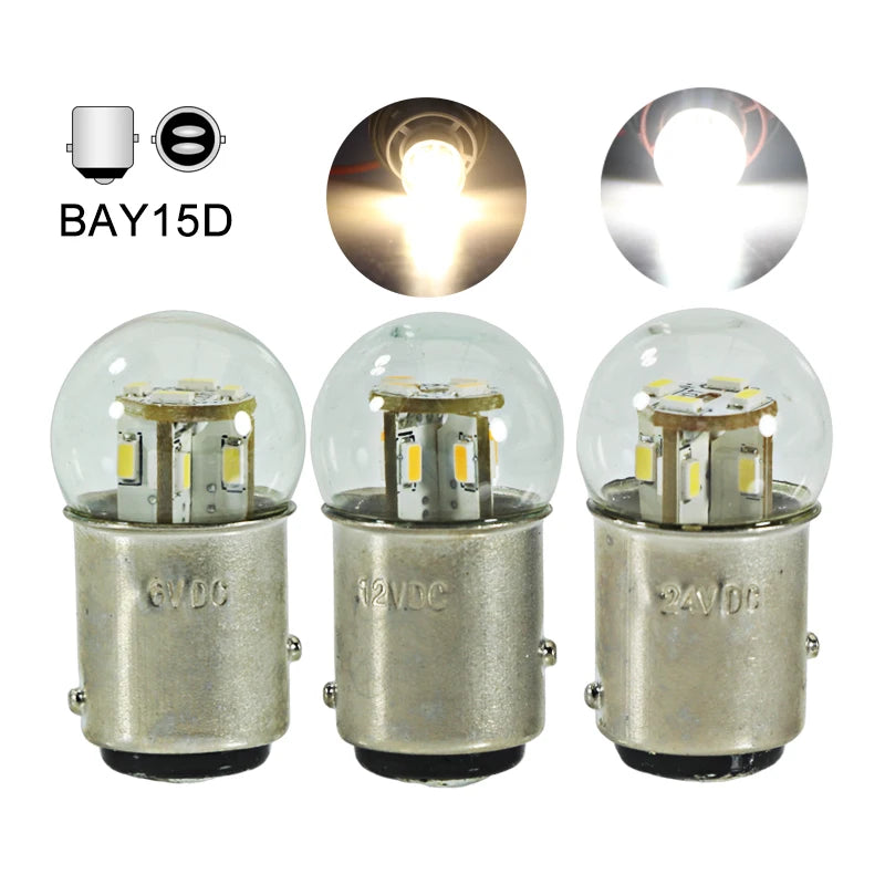 Led Interior Coche Light On Car S25 P21/5W 1157 BAY15D 6v 12v 24v 36v 48v Canbus Auto Brake Tail Lamp Backup Turn Signals Bulb