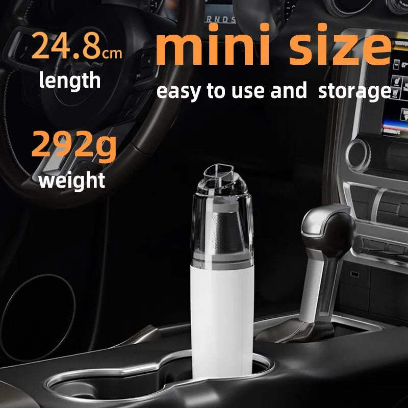 Cordless Handheld Vacuum Cleaner, Rechargeable Mini Car Vacuum with Strong Suction for Car Home Auto Cleaning, Portable