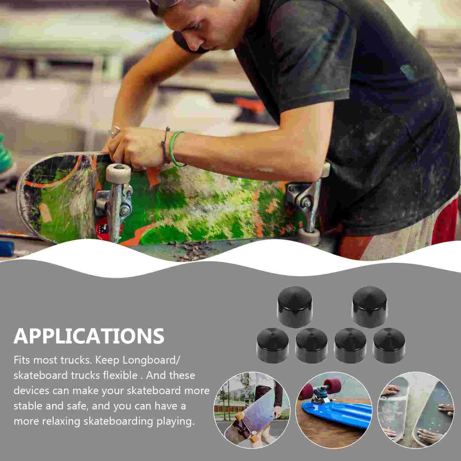 Juego de 2 accesorios de repuesto para patineta, copas pivotantes de poliuretano, amortiguadores de camión, juego de herrajes para camiones de longboard.