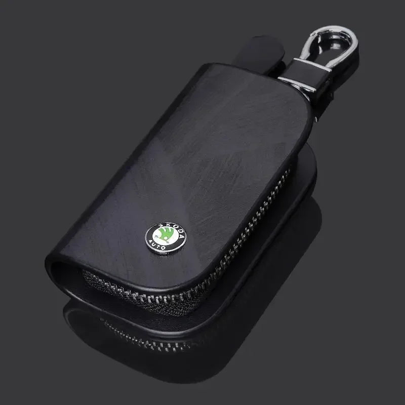 Stylish Car Key Bag Organizer with Skoda Logo - Suitable for Skoda Kodiak, Octavia, Rapid, Kodiaq Kamiq Yeti A7 Tour RS and More