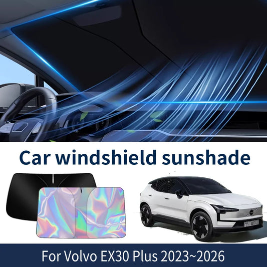 Front Windshield Sunshade For Volvo EX30 Plus 2023~2026 2025 2024 2023 Car Sun Visor Heat Insulation Summer Cooling Accessories