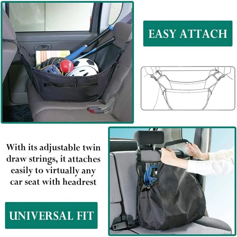 Car Backseat Organizer Portable Hammock Storage Bag Seat Back Front Trunk Organizer Reusable Shopping Bags With Large Capacity
