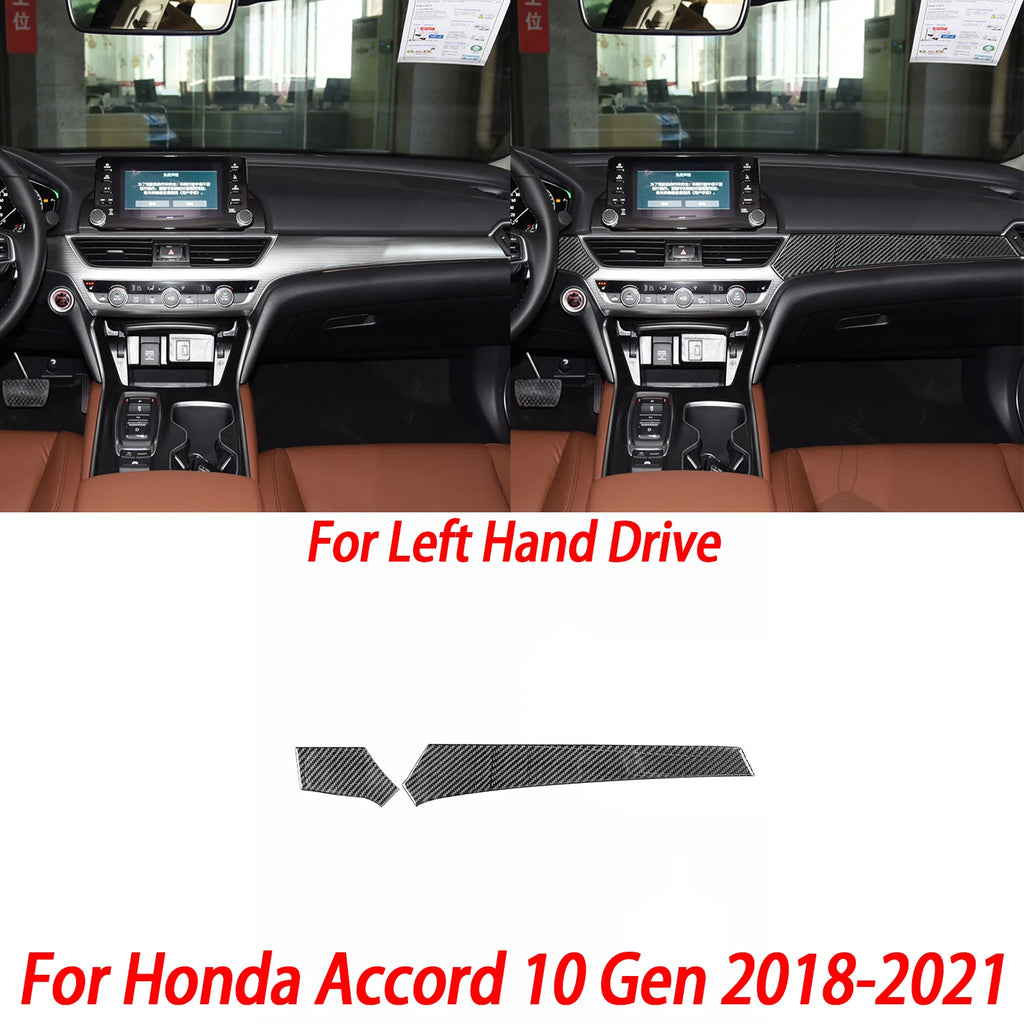 Interior Accessories Steering Wheel Central Armrest Panel Cup Holder For Honda Accord 10th Gen 2008—2021 Carbon Fiber Sticker