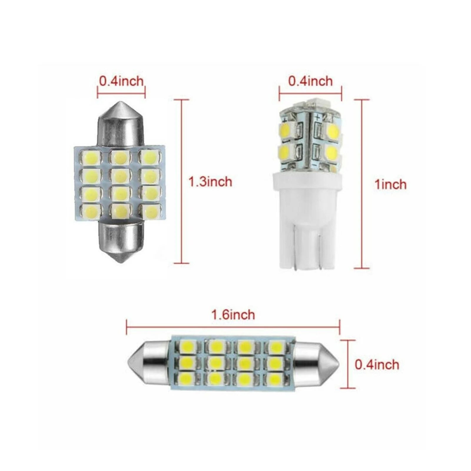 Car Led Bulb Led Combination Set for Car Interior/Indoor Map Dome/ Trunk / License Lights