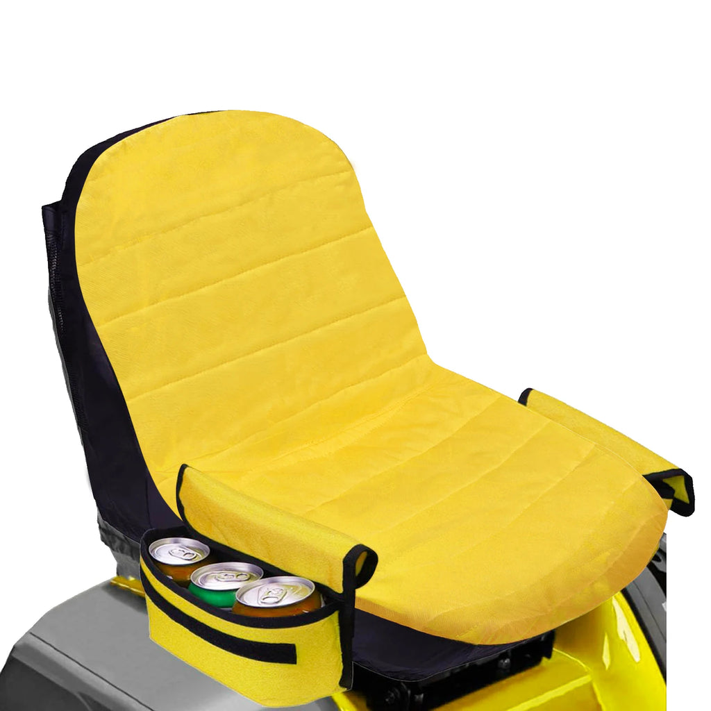 Riding mower seat cover with two storage bags, 600D Oxford Tractor Seat protection tractor seat cover fits most mowers