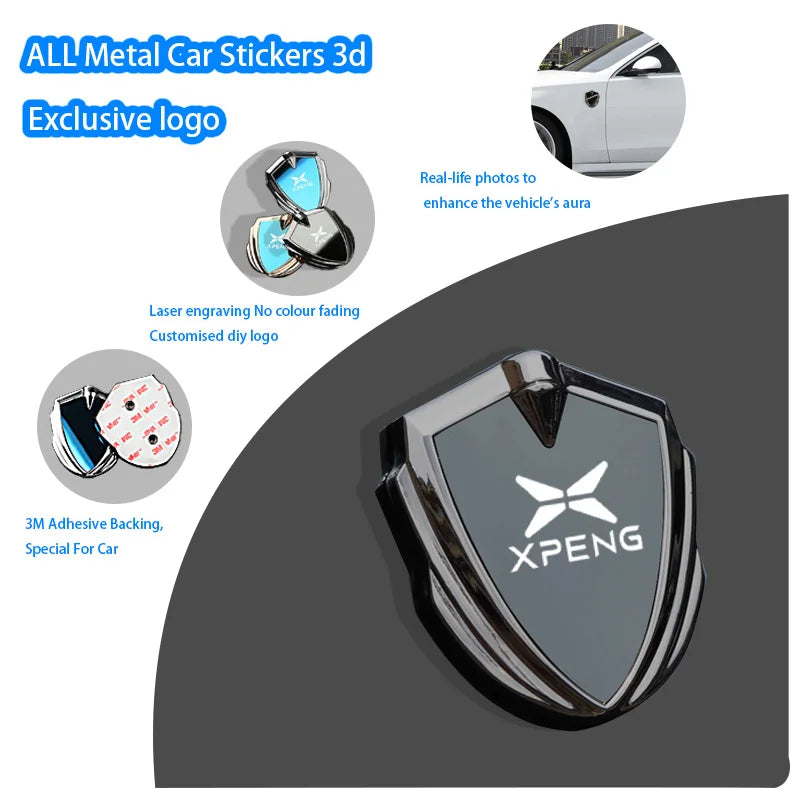 For Xiaopeng Xpeng G6 G9 P7 P7I G3 G3i P5 MONA M03 2025 Accessories Car Body Metal Shield Decorative Sticker Modification Emblem
