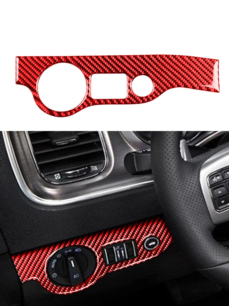 Car Interior Accessories For Dodge Charger 2011 2012 2013 2014 Carbon Fiber Decorative Stickers Dashboard Speedometer Cover Trim