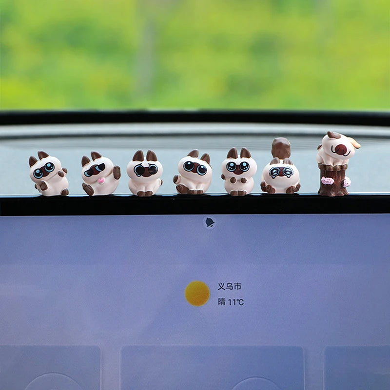 1 Set Auto Interior Dashboard Accessories Cartoon Resin Cow Model Car Center Console Decor Cute Car Ornaments