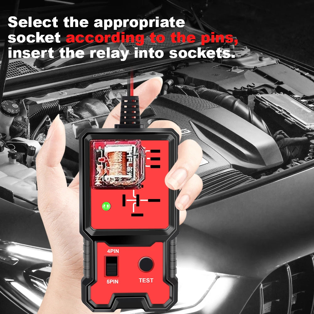 Car Battery Checker Universal 12V LED Indicator Light Automotive Electronic Relay Tester Car Relay Tester