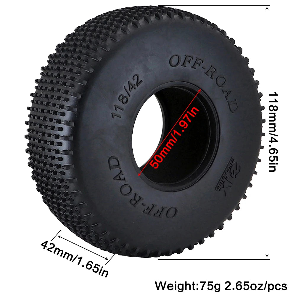 4pcs 118mm 1.9" Rubber Tire Wheel Tyre For 1/10 Rc Crawler Car Axial Scx10 Ii Iii 90046 Traxxas Trx4 Trx6 Rc4wd D90 Redcat Mst