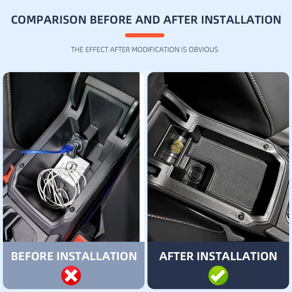 Car Armrest Compartment Organizer Tray For Seat Leon MK4 KL1 KL8 Cupra Formentor 2023 Central Console Storage Holder Accessory