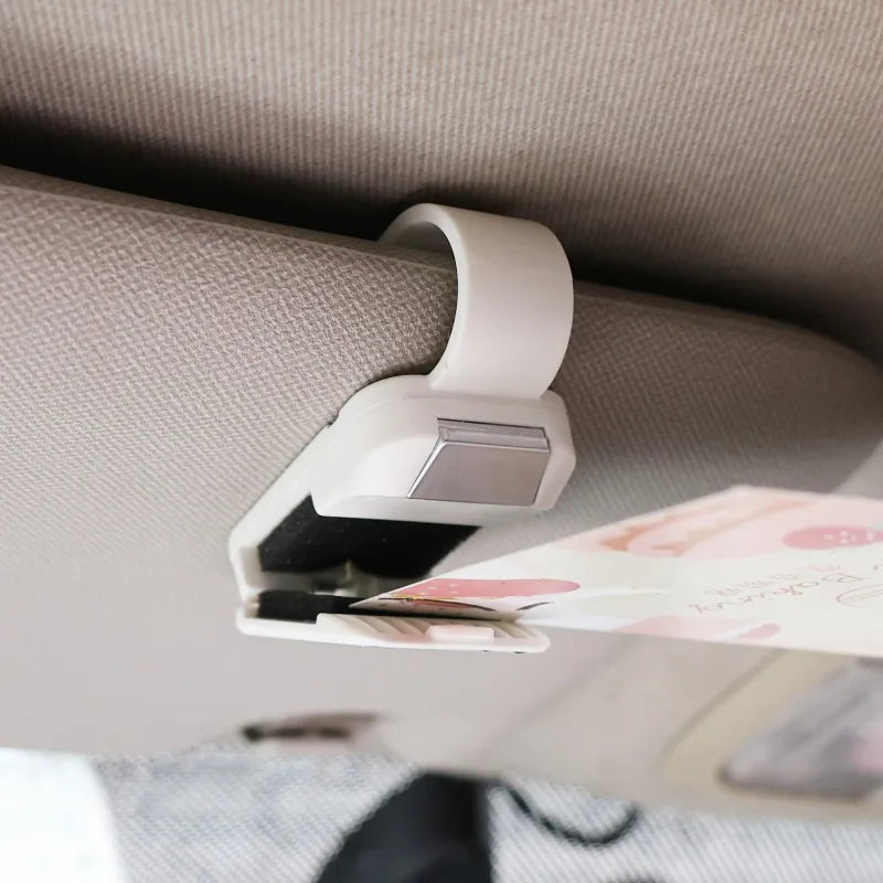 Car Sun Visor Sunglasses Clip Auto Glasses Holder Portable Ticket Card Clamp ABS Eyeglasses Case Car Accessories
