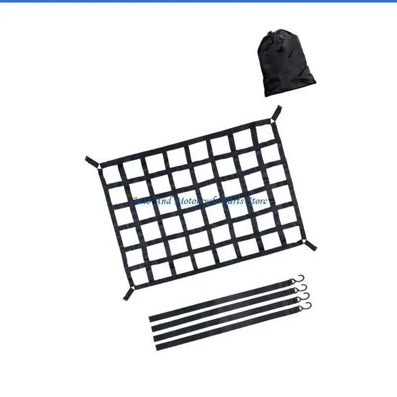 P9FD Truck Bed Cargo Net Tear Resistant S Hook Design For Secure Load Transport