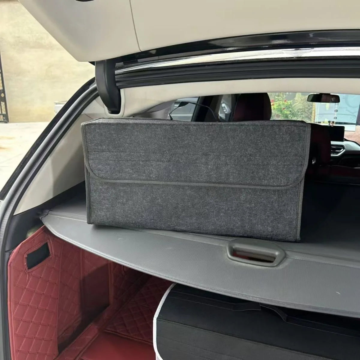 Car Trunk soft Organizer Felt Storage Box Accessories Large Anti Slip Compartment Boot Storage Organizer Tool Car Storage Bag