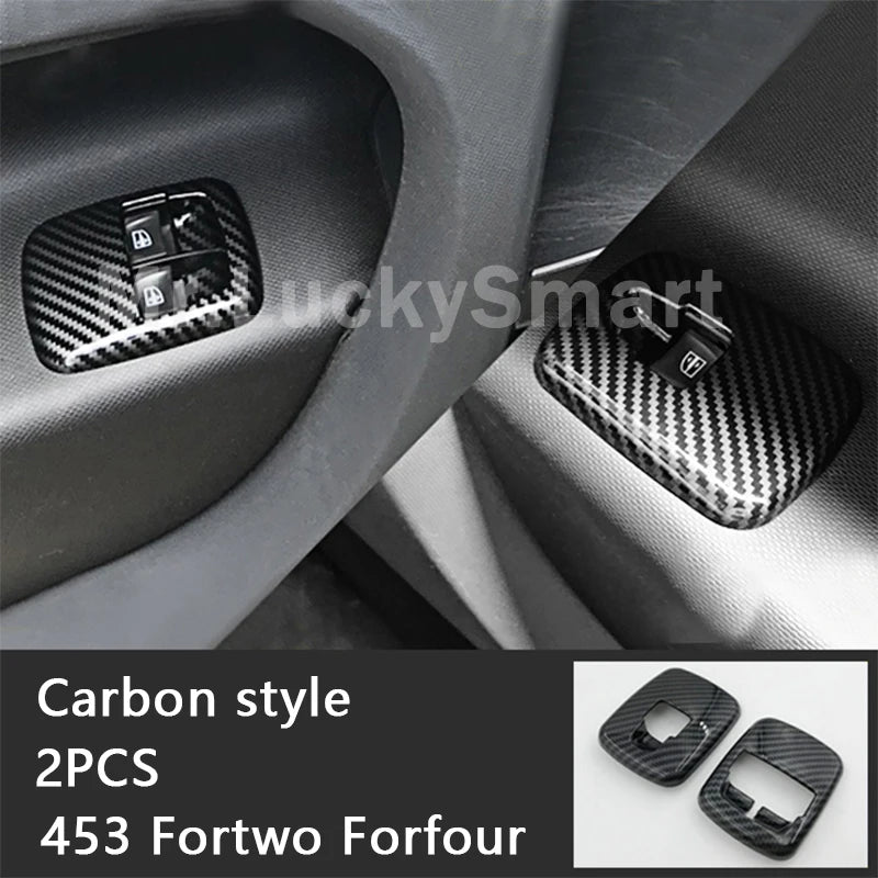 Carbon Car Interior Decoration Accessories ABS Protection Modification Sticker For Smart 453 Fortwo Forfour Car Exterior Styling