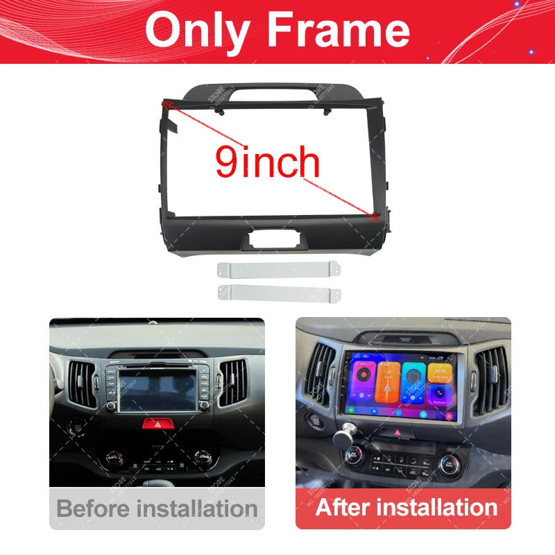 Car accessories 9 Inch Car Frame Fascia Adapter Android Radio Audio Dash Fitting Panel Kit For Kia Sportage 2010-2016.