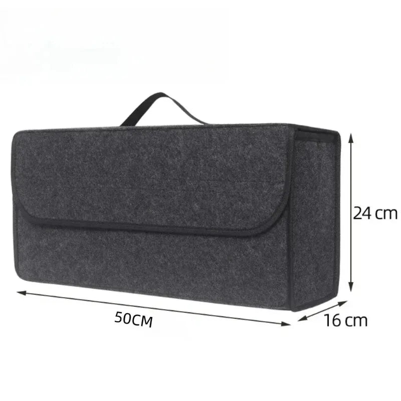 Car Trunk Soft Organizer Felt Storage Box Accessories Large Anti Slip Compartment Boot Storage Organizer Tool Car Storage Bag
