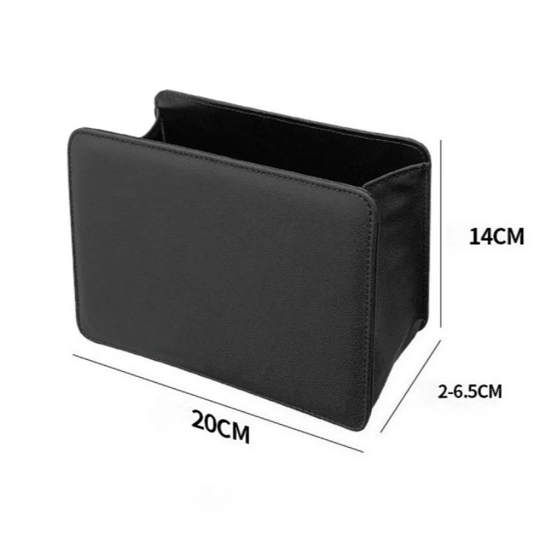 Car Interior Storage Organizer Foldable Leather Trash Bin Seatback Hanging Multi Pocket Car Door Storage Box for Auto Accessory