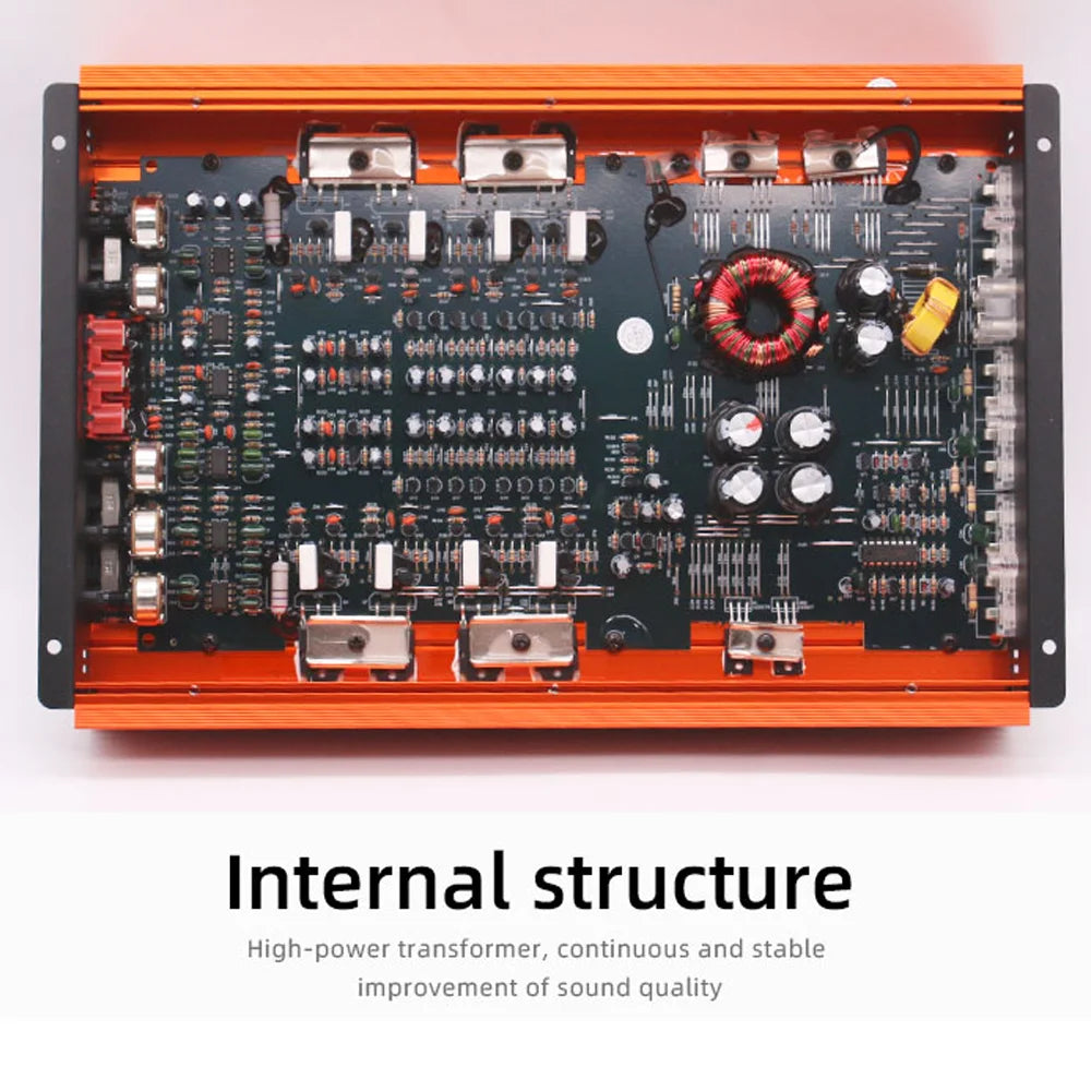 Car Audio Power Amplifier 4 Channel HiFi Stereo Audio Car Amplifier Adjustable Front and Rear Sound Field Super Bass Amplifier