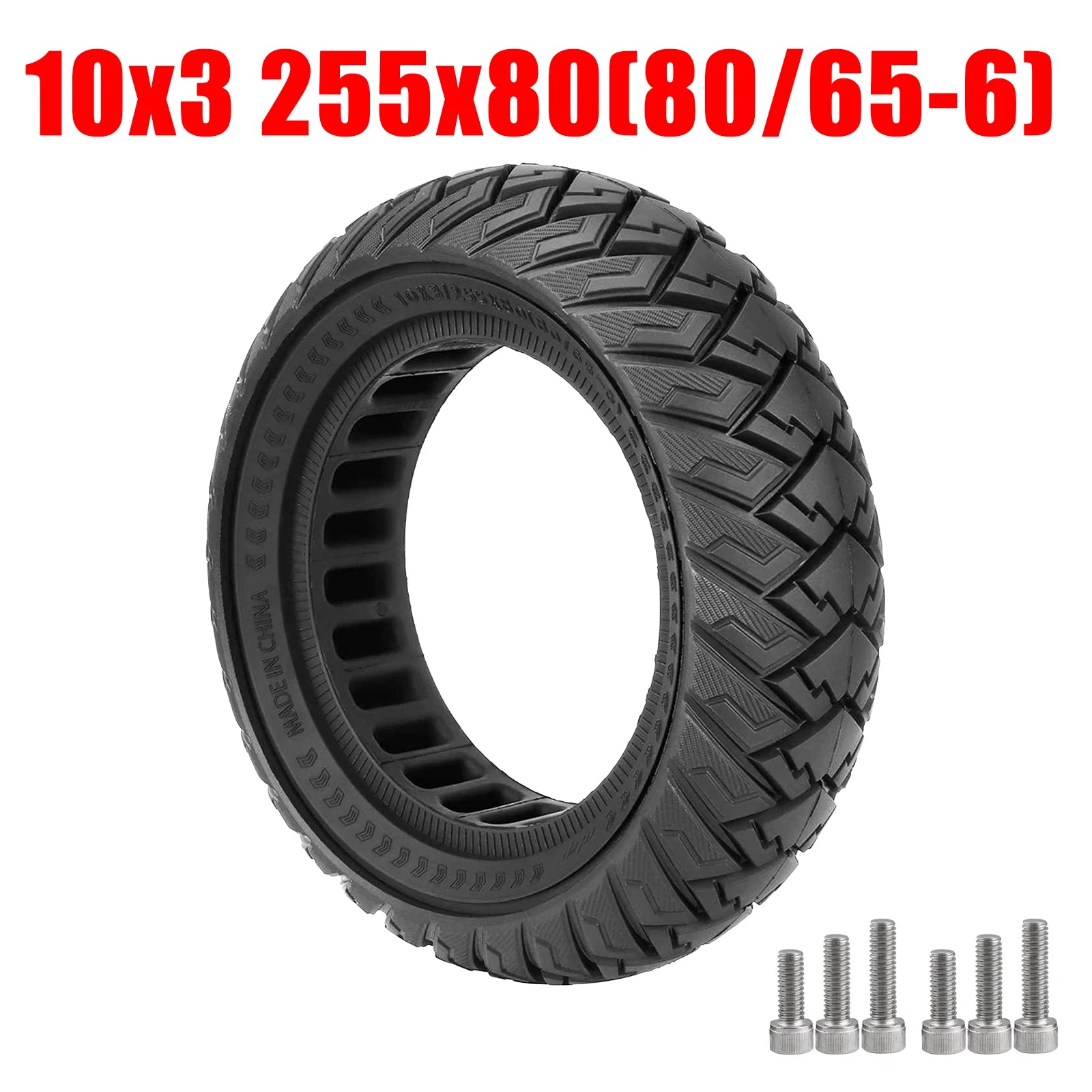 Ulip 10Inch 10x3 Off-Road Solid Tires 255x80(80/65-6) Puncture-proof Tyres For Zero 10x/Dualtron/KaaboKugoo/Inokim/Joyor Scooter