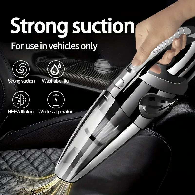 Car High-Suction 2-in-1 Wireless Vacuum Cleaner Wet/Dry Low Noise One-Click Dusting Rechargeable with Accessory Kit Accessories
