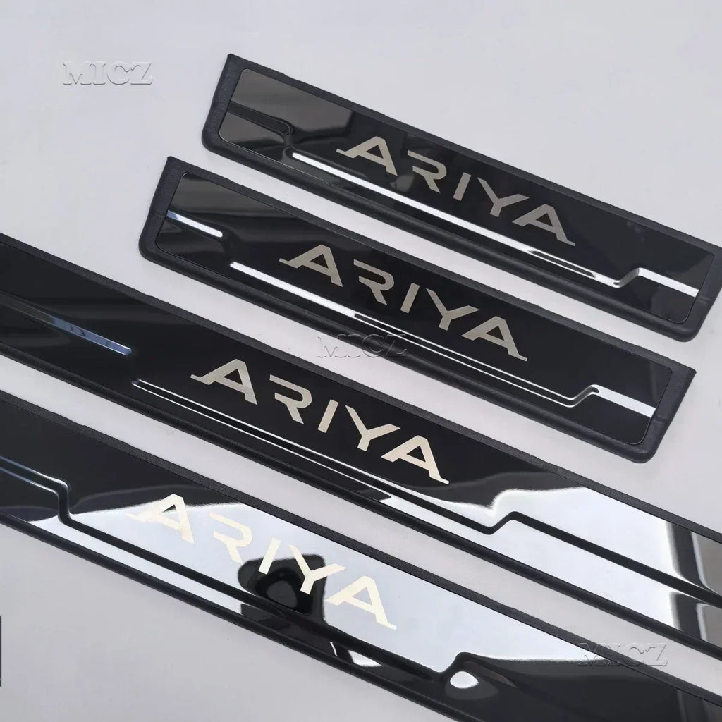 For Nissan ARIYA Accessory Stainless Chrome Car Door Sill Kick Plate Guard Pedal Protector Styling