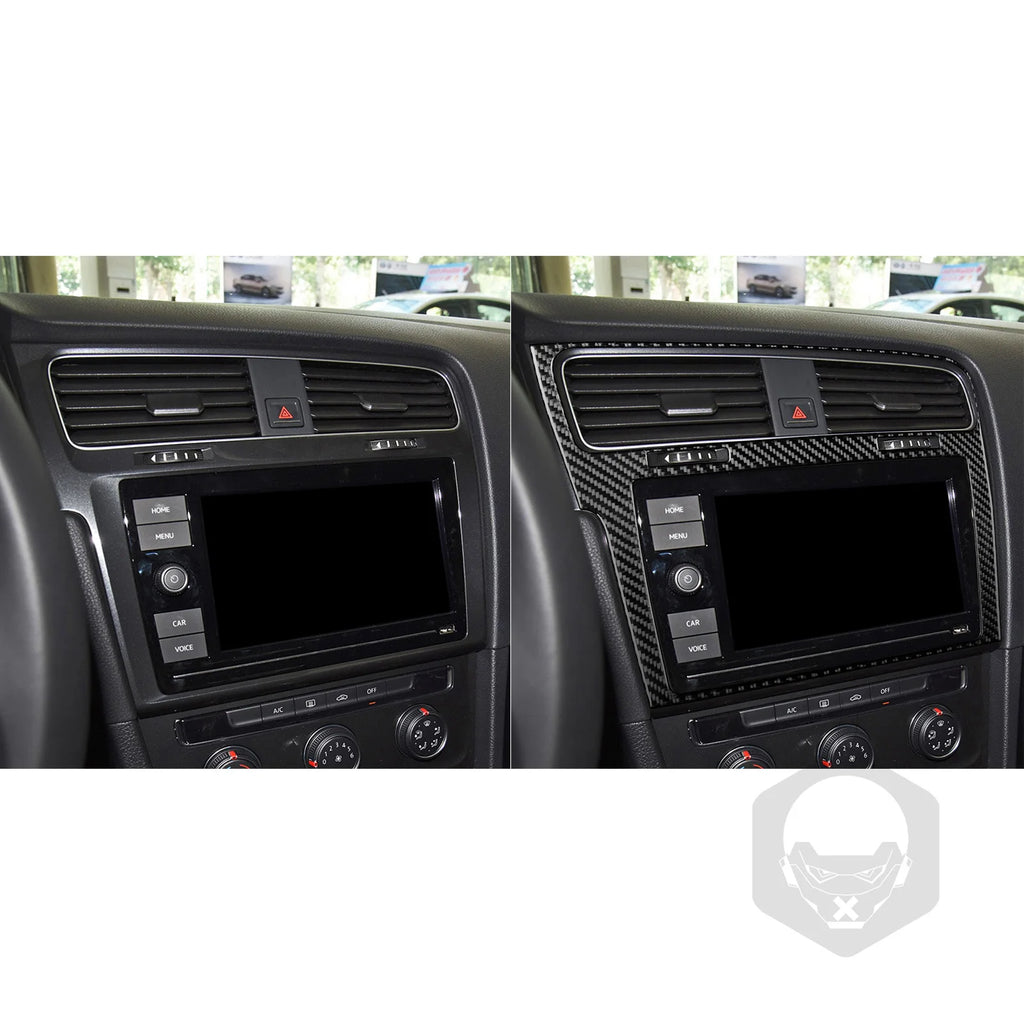 For VW Golf 7 GTI Mk7 2013-2017 Car Interior Accessories Cup Holder Frame Console AC CD Control Cover Gear Shift Panel Sticker