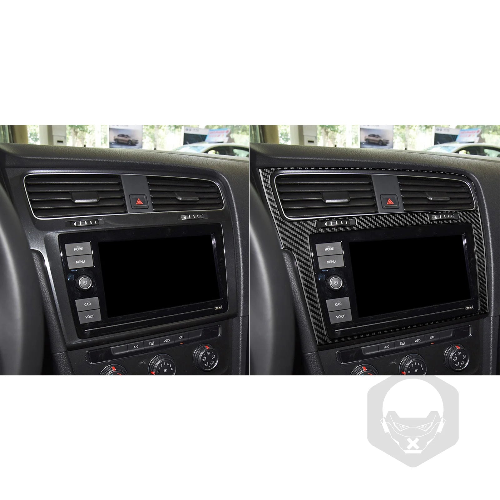 For VW Golf 7 GTI Mk7 2013-2017 Car Interior Accessories Cup Holder Frame Console AC CD Control Cover Gear Shift Panel Sticker
