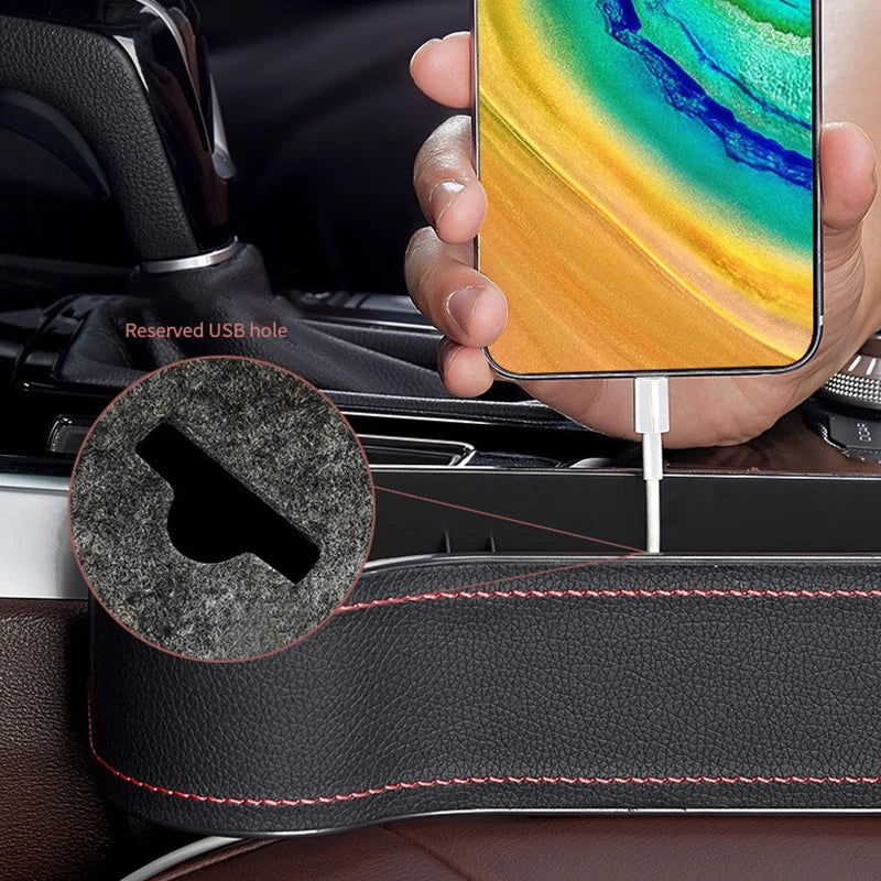 Leather Car Cup Holder Seat Organizer Holder Auto Seat Gap Storage Box Organizer