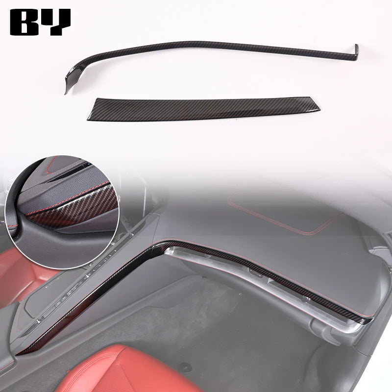 For Chevrolet Corvette C8 2020-2024 Car Accessory ABS Carbon Fiber Car Console Gear Shift Panel Cover door armrest Trim Sticker