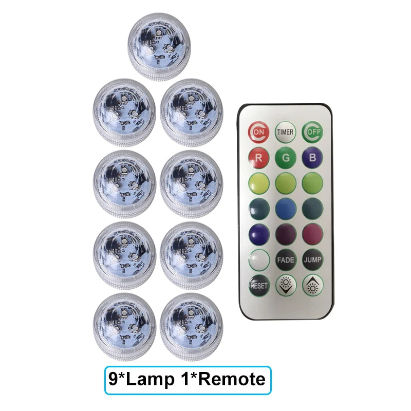 LED Car Interior Ambient Night Light Decoration Wireless Adhesive Bicycle Tail Light Auto Roof Vase Pool  Atmosphere Lamp