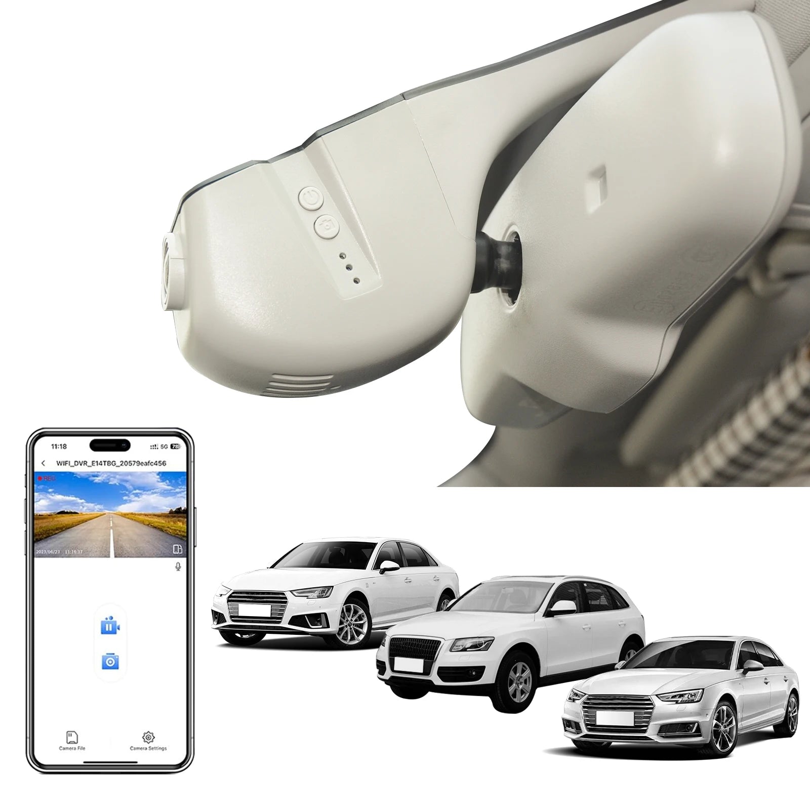 4K Dash Cam For Audi A3 A5 A6 A7 A8 Q2 Q3 Q5 Q7 Q8 S4 S6 S8 B8 C6 C7 RS R8 S5 S6 S7 S8 (Model B/C) WiFi APP GPS Dash Car Camera