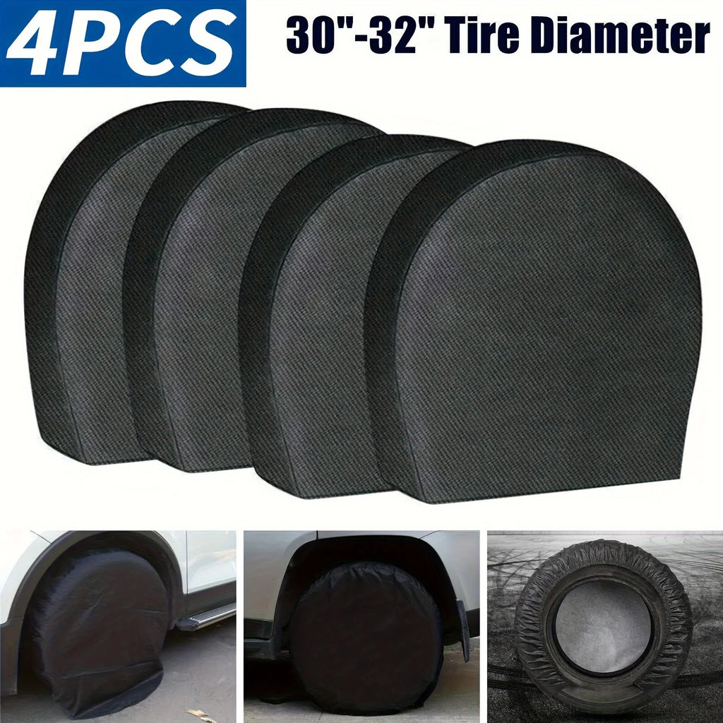Truck SUV Tire Protective Cover 4-Piece Set, Waterproof Durable Design, Fits Trailers Campers & Other Vehicle Accessories
