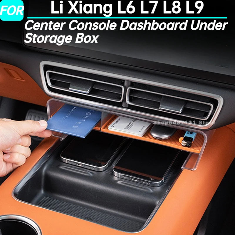Car Center Console Dashboard Under Storage Box for Li Xiang L6 L7 L8 L9 Interior Accessories 2024 2025 for Left Hand Drive