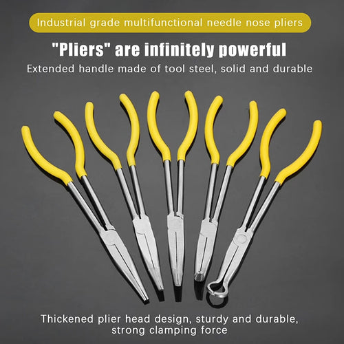 1Pc Premium Long Reach Spark Plug Pliers - Secure Ring Nose Design, Non-Slip Handles, Engine Maintenance Tool Efficient