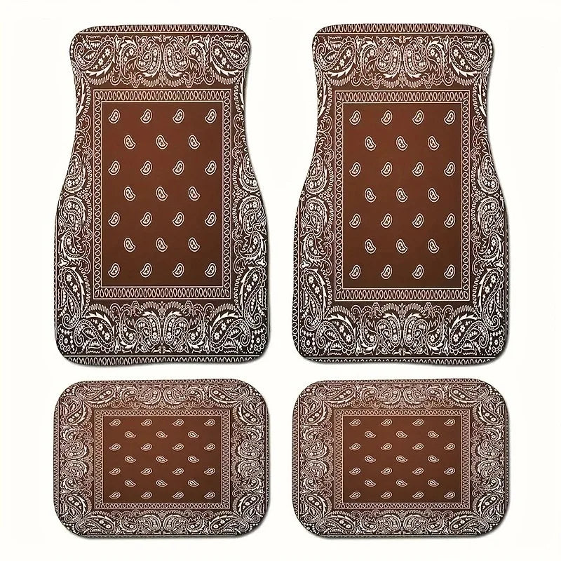 4PCS/Set Car Floor Mats Car Floor Protector Bohemia Carpet Rugs Universal Auto Foot Pad Set Auto Accessories Car Decoration
