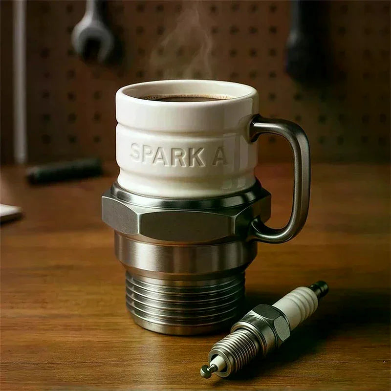 Spark Plug Mug Coffee Mug Cup For Car Lovers Automotive Themed Coffee Mug For Car Enthusiasts Mechanics & Garage Lovers