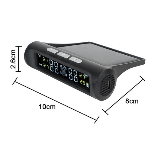 Digital LCD Display Car Accessories with 4 External Sensors Tyre Pressure Monitoring System Universal Solar TPMS