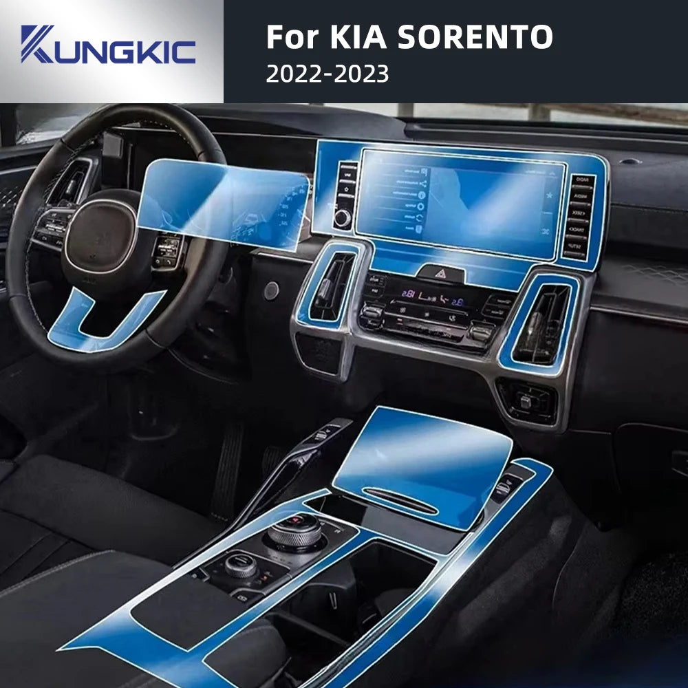 For Kia Sorento 2022 2023 Anti-scratch Car Interior Navigation Door Center Console Dashboard TPU Protector Film Accessories